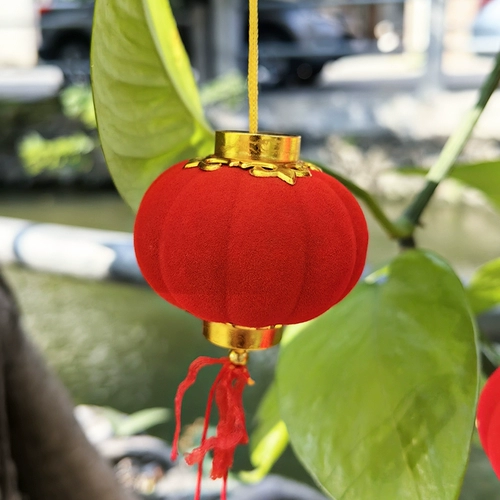 Новогодний маленький фонарь, подвесное украшение на елке, красный новогоднее украшение, кулон, свадебный двор, интерьер, макет Фестиваля Весны 2024, новый стиль