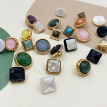 Button button Joker Shirt Round Small Fragrant Decorative Knitted Cardigan Metal Shirt Female ins Wind Hyuna