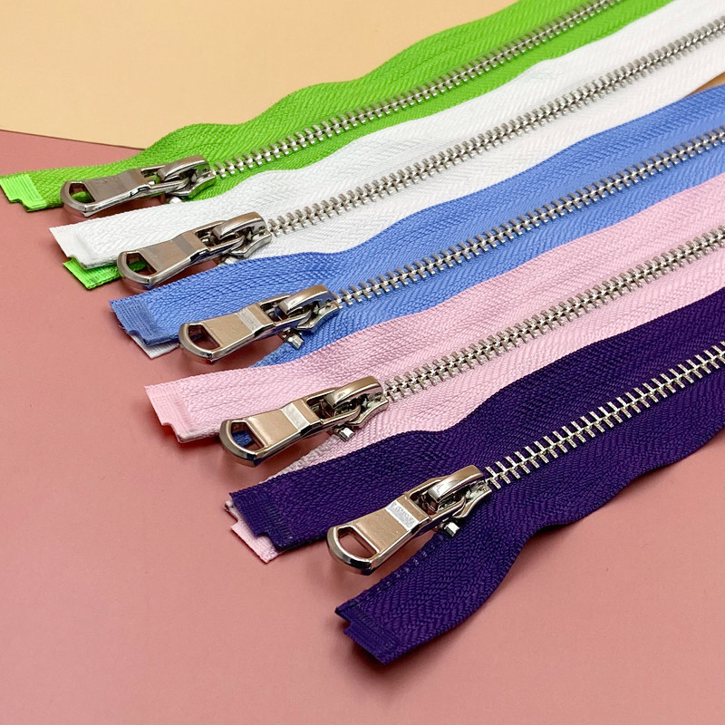 5 Number of metal Racelet open tail opening Long version of men and women Clothing Jacket Windsuit Jacket Down Jacket Clothing pull-lock copper-pull chain