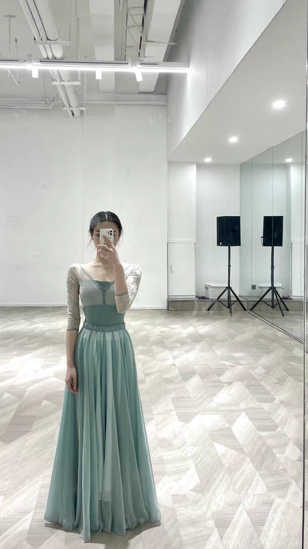 Ballet Practice Clothes for Women, Gymnastics, Ethnic Performance, Dance Exam, Body Shaping, Large Swing Skirt, Classical Dance, 720-Degree Half-Body