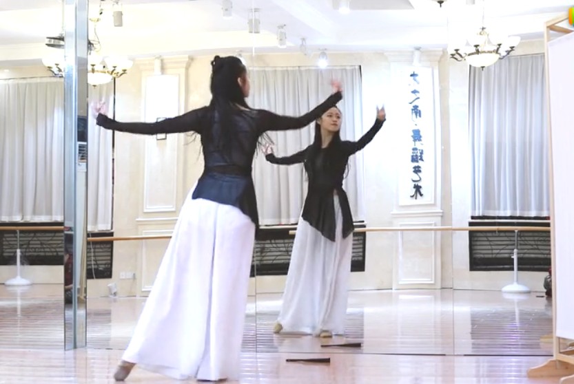 Dance suit female adult suit new art examination body loose modern dance elastic net teacher practice to serve two sets 