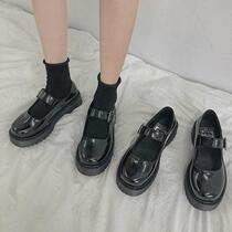 Cake shoes Womens thick sole 2018 spring new college style buckle Mary Jane shoes Joker black retro single shoes tide