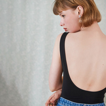 Summer 1 closed eyes into black slim body pullover big round collar slim sleeveless outer wear inside vest female spring summer New