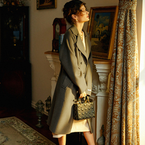 Oz 20 Autumn long shuang mian ni 2 color bao kou coat female micro shou yao kuan commuting SE