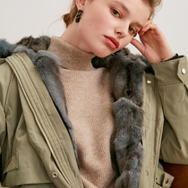 Ozhi country a three-wearing quality fox fur fur one fur coat 3-color wild Parker coat