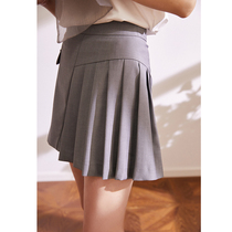 Aozhi Chinese Academy Wind Pleated Short Skirt Womens Summer 3 Color Anti-Light High Waist Slim Playful Age a-shaped Half Skirt