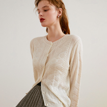 Ozhi country light knitted material 21 autumn woven craft 3-color cardigan top French elegance