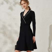 Aozhi French Hepburn suit skirt autumn dress women 2021 new waist temperament black skirt