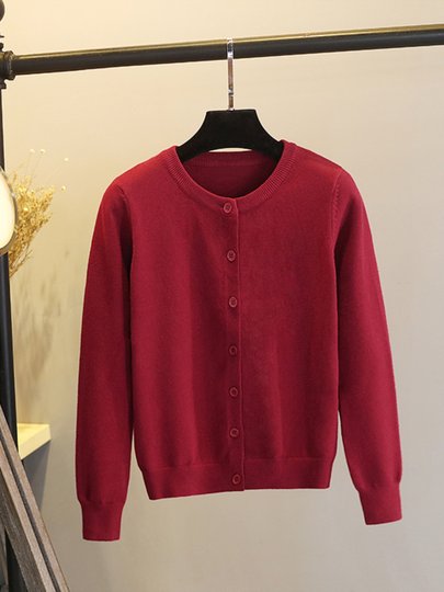 Новый кардиган-жакет 2025 года для женщин, вязаный укороченный приталенный свитер с круглым вырезом цвета авокадо для весны и осени, осенний топ.