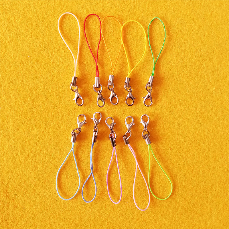 Mobile phone lanyard beads handmade DIY jewelry material accessories lobster clasp lanyard non-woven lanyard pendant