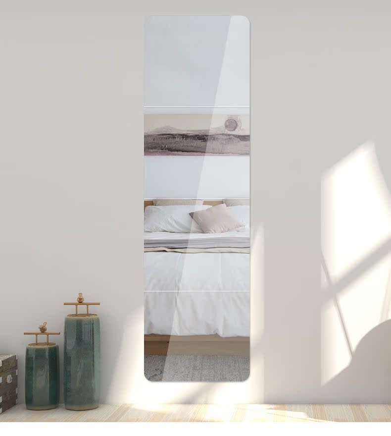 Nối tường miễn phí đấm hiên hiên cơ thể thay đồ gương sàn gương sinh viên màu đỏ tường ký túc xá treo nhà dính - Gương gương soi treo tường
