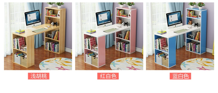 Bàn làm việc kết hợp tủ sách phong cách Nhật Bản vuông trang điểm phân loại thời trang tủ văn phòng đơn giản hiện đại bàn căn hộ nhỏ bàn học gấp gọn thông minh