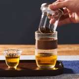 [玻璃杯茶水分离过滤泡茶杯日式锤纹杯功夫杯子办公个人家用水杯]
