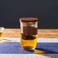 [玻璃杯茶水分离过滤泡茶杯日式锤纹杯功夫杯子办公个人家用水杯]