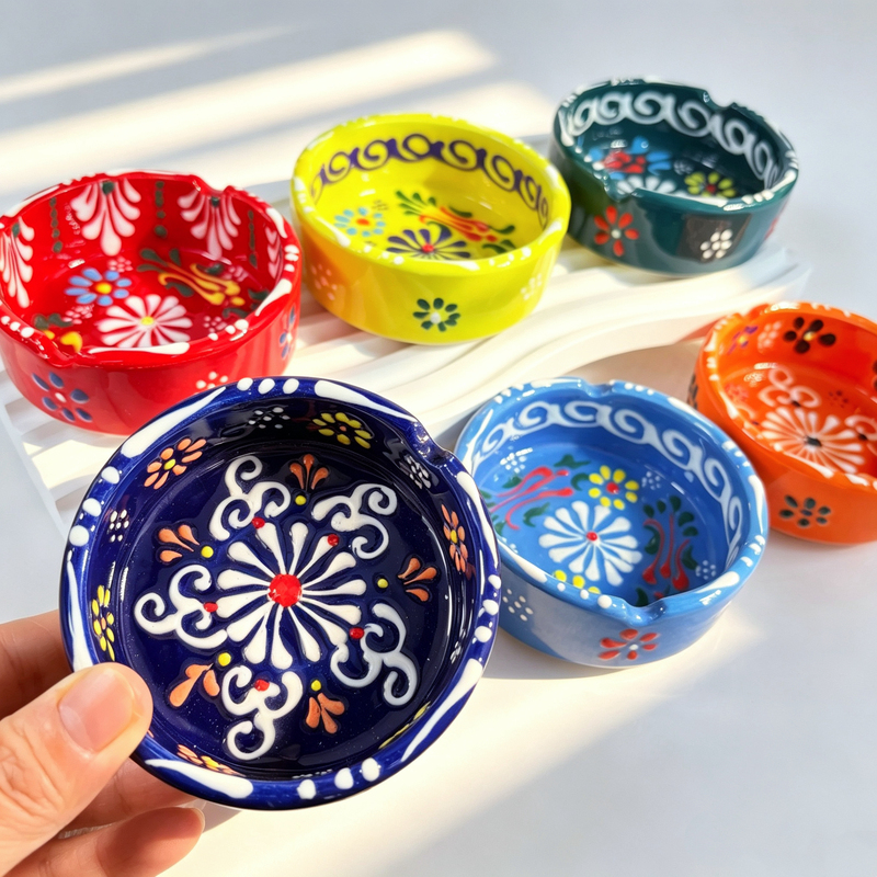 Turkish Imported Ashtrays, Hand-Painted Ashtrays, Turkish Ceramics, Turkish Souvenirs, Imported Hand-Painted Ceramics
