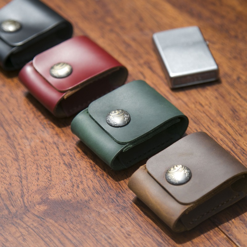 Old track kerosene lighter leather button Zippo protective package ZORRO belt cow leather manual leather general purpose