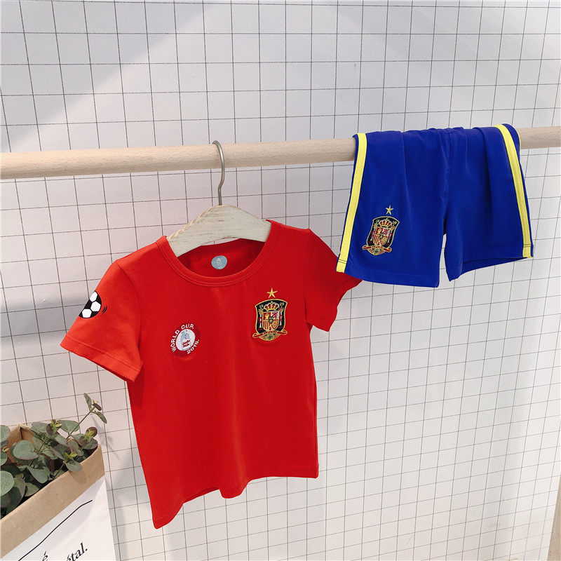 Soda Milk soda milk shi world cup jersey suit summer short-sleeved pants home service children's jersey