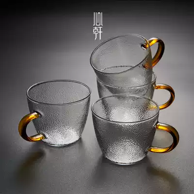 Heart Xuan hammer glass tea cup Japanese handmade Kung Fu Small Tea Cup Cup heat-resistant Master Cup with a single cup
