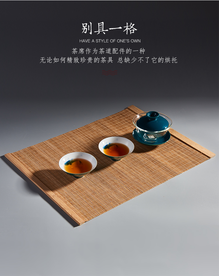 Xinxuan bộ trà trà mat coaster linen bảng cờ dệt handmade tre rèm tre mat tre mat trà mat trà rèm cách nhiệt mat