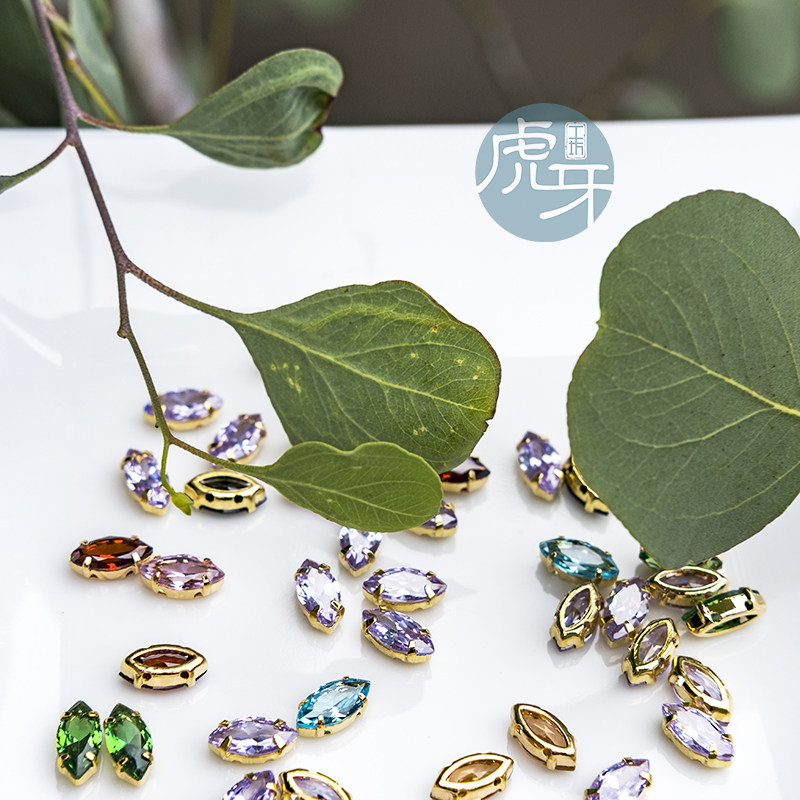 Method embroidered horse eye zircons stone hand-sewn material colored nail beading embroidered multisection horse eye hand-stitched armometrami