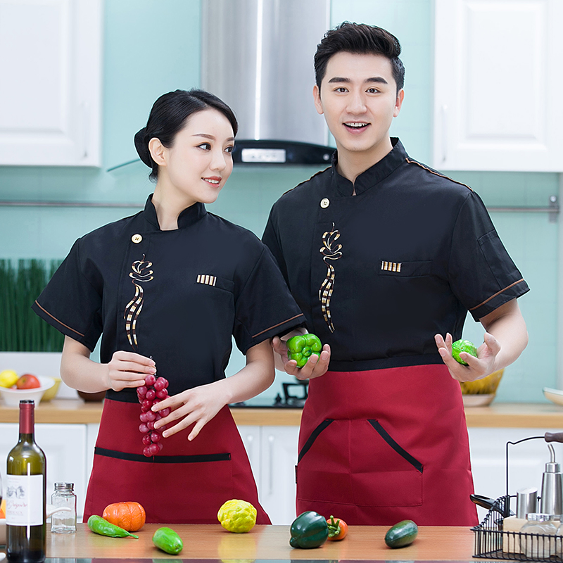 workclothes Chef của dài tay của nam giới và mùa đông mùa thu và mùa đông nhà bếp gió Trung Quốc mỏng thở ngắn tay phù hợp với đầu bếp của