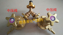 Liquefied gas cylinder one-out two interface conversion joint gas tank three-way valve decompression High Pressure Valve