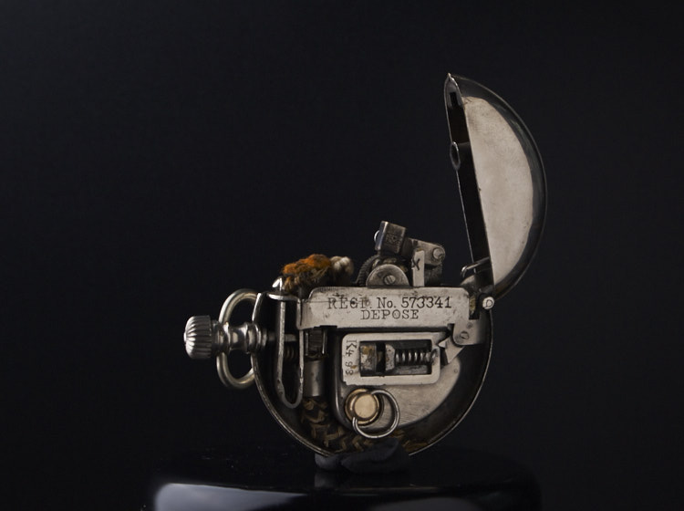 Rare 1910s Austrian Emil pocket watch dual-use kerosene matchlock antique lighter