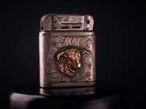 1940s American Beattie jet Sterling Silver Point Gold Set Red Treasure Set Kerosene Spitfire Antique Lighter Pipe Machine