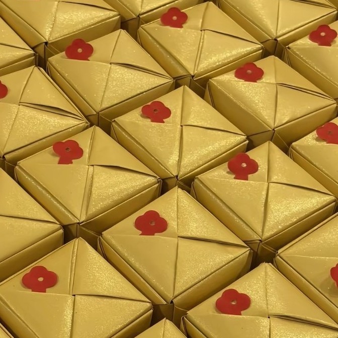 Gilded Paper Finished Product, 48 Square Ingots, Each Containing 3 Pieces, 0kg Ingots, 18 Sheets of Paper, Purely Handmade