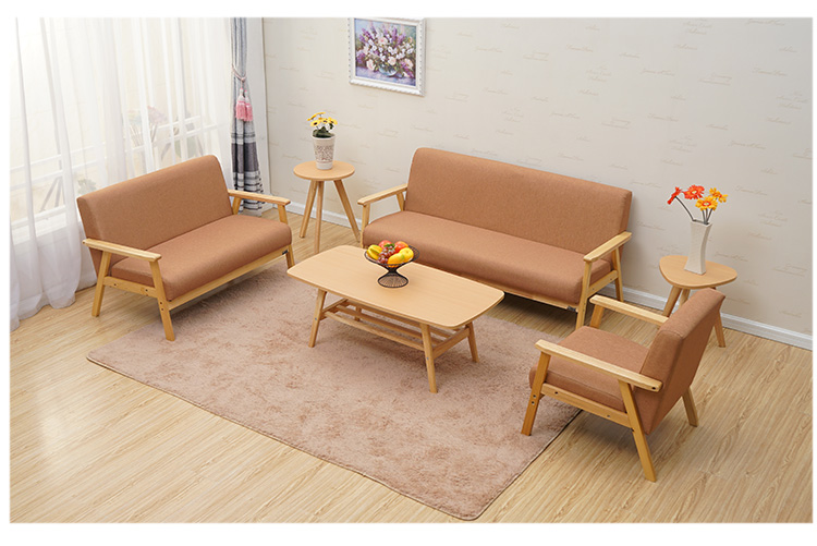 Đơn giản căn hộ nhỏ sofa phòng khách trong gỗ phong cách châu Âu mới lười biếng đơn ghế sofa nội thất vải kết hợp - Ghế sô pha ghế sofa phòng khách nhỏ