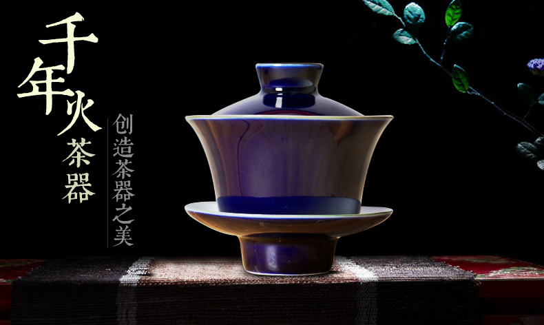 One thousand fire three tureen large sets of jingdezhen ceramic household manual the orchid with kung fu tea tea bowl