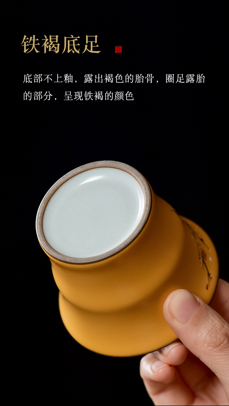 Pastel hand - made master cup of jingdezhen ceramic suit beaming tea cup sample tea cup personal kung fu tea cups