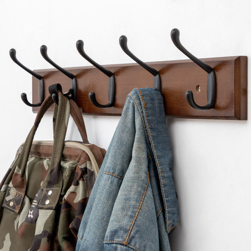 Fitting room hook clothing store dressing room wall hanging wall a row of long wooden coat hook rack coat hook creative