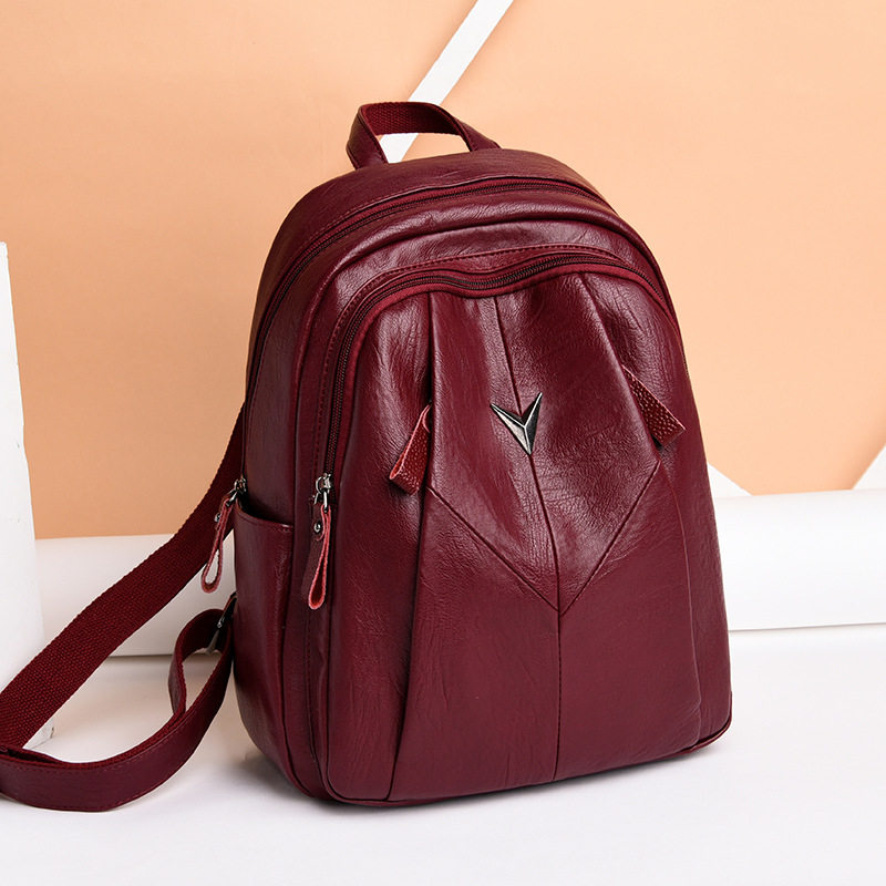 Boomer double shoulder bag women 2022 European and American new genuine leather women bag 100 hitch fashion soft leather casual travel bag satchel bag