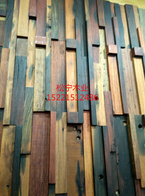 Log Old Ship Wood Mosaic Decoration Material Living Room TV Bar Vintage Style Background Wall Solid Wood Mosaic