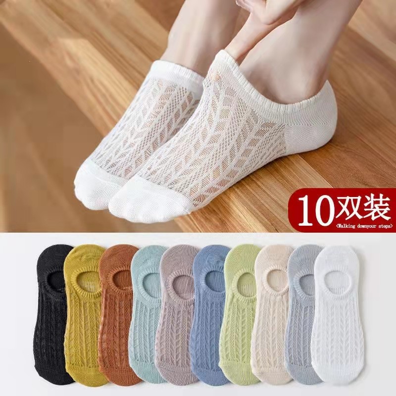 South Pole Socks Lady Short Socks Spring Autumn Summer Slim breathable mesh Shallow Mouth Ship Socks Pure Cotton Low for short summer