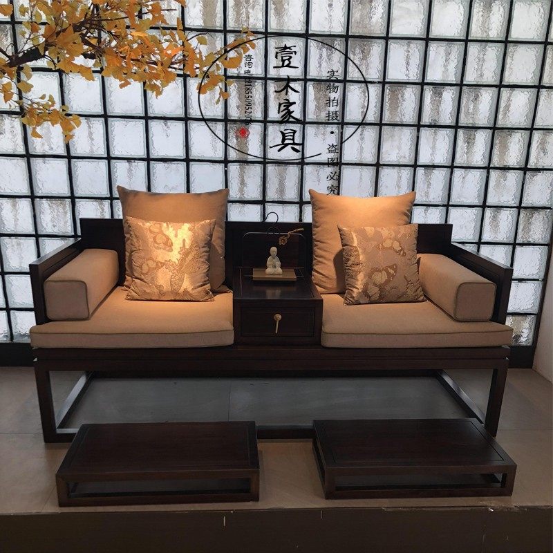 New Chinese style solid wood Arhat bed antique Zen bed couch imperial concubine couch modern minimalist double game couch homestay furniture