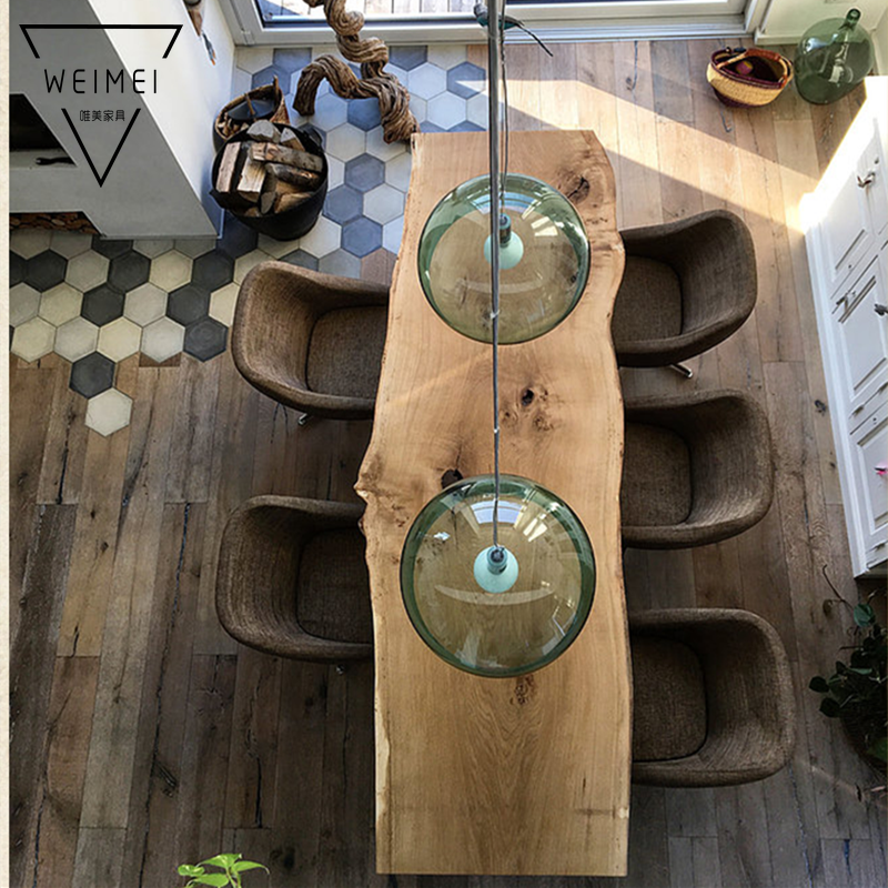 Nordic log board tea table creative clothing shop wooden table desk desk table natural side long tables log table