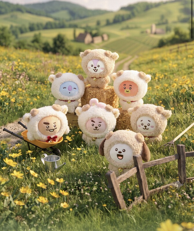 Korean Bts Bt21 Fluffy New Year Series Year of the Sheep Plush Toy Keychain