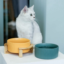 Cat bowls kitty ceramic bowls Puppy water bowls with bowls Shelf cat bowls protect the cervical cat food bowl Cat Food Basin Pet Bowl