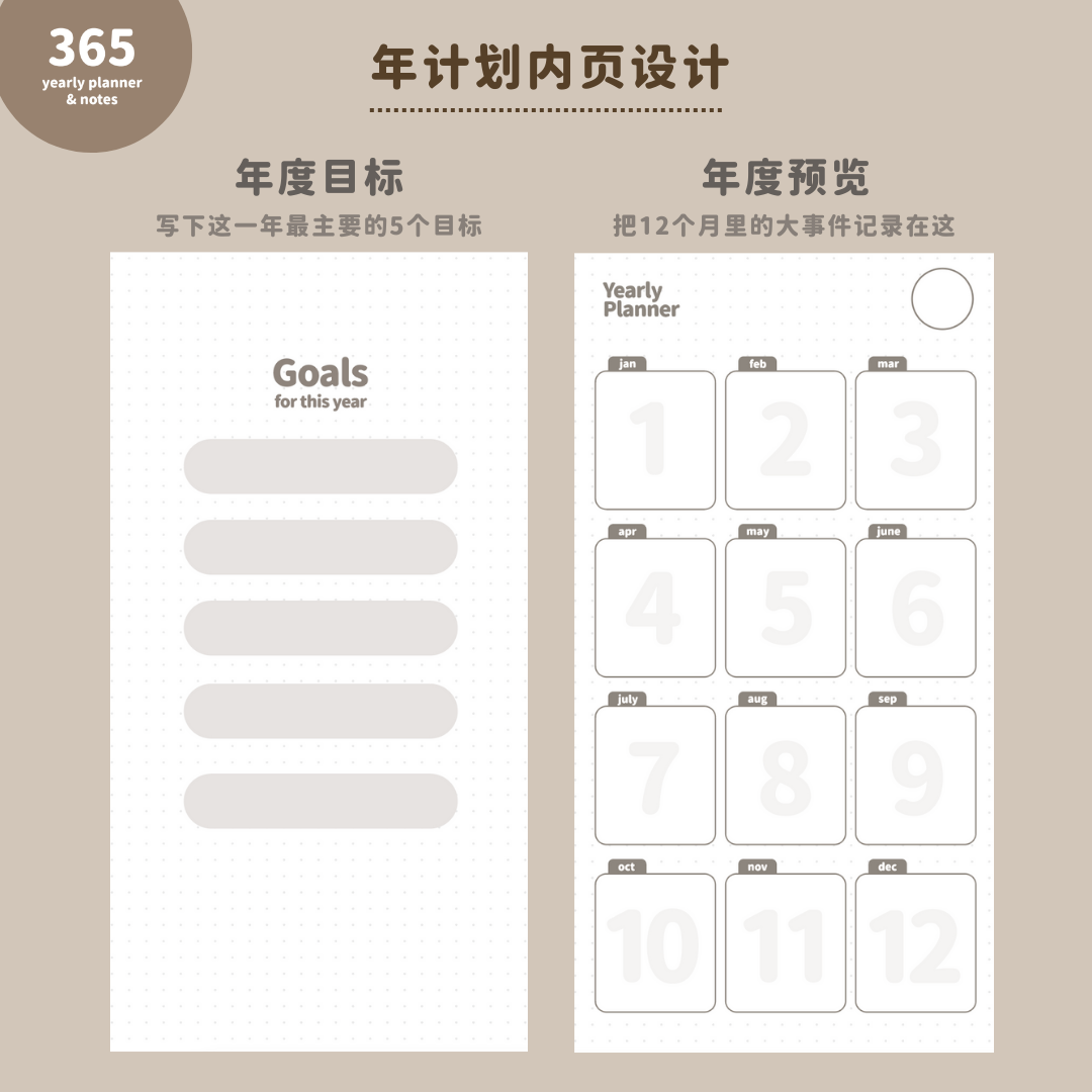 a.moment Yearly Planner (TN Regular Size)