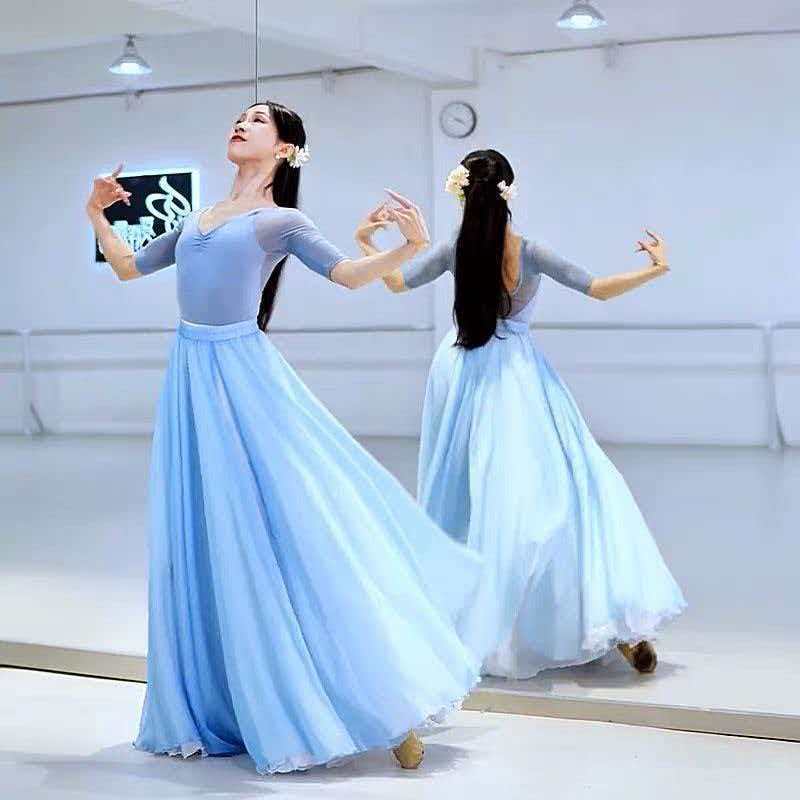 1080-Degree Large Swing Skirt Dance Skirt Dreamy Dance Costume Blue Dance Skirt Large Swing Skirt Half Skirt Classical Dance Practice Clothes 1080-Degree Large Swing Skirt Dance Skirt Dreamy Dance Costume Blue Dance Skirt Large Swing Skirt Half Skirt Classical Dance Practice Clothes