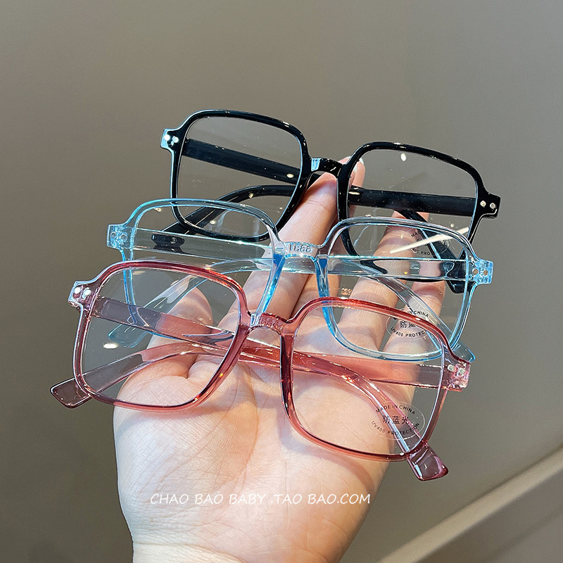 Children's anti-blue light glasses baby children watch mobile phone computer eye protection anti-myopia male girl flat mirror-Taobao