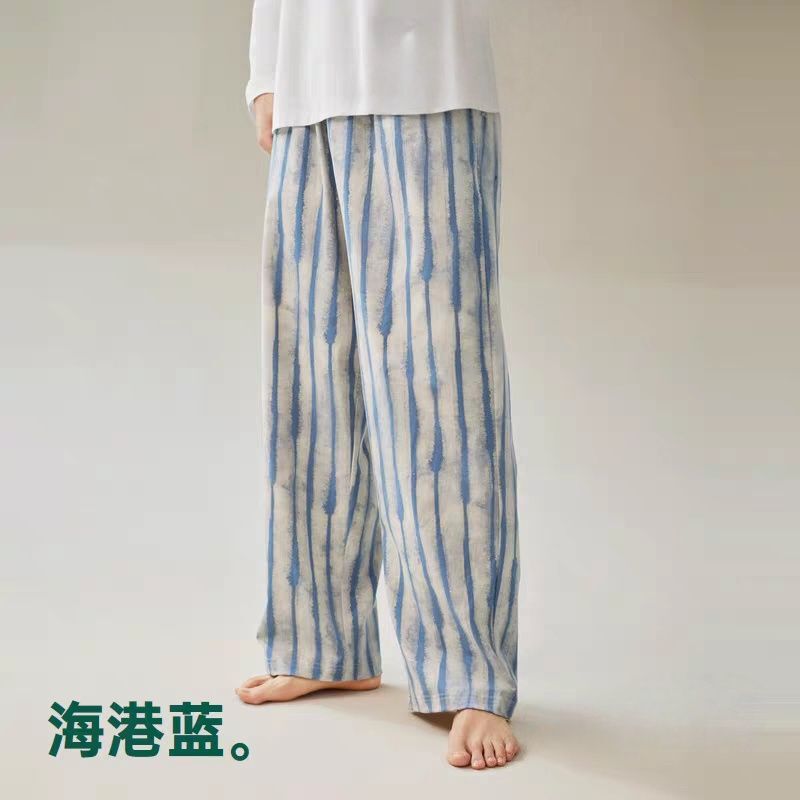Casual and Comfortable Striped Walking Pants, Men's Large Size 1.0-150kg Loose Slimming Home Pants, Youth Pajama Pants
