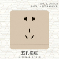 West Gate 5-hole 86 concealed wall switch socket gold one two three four open large board Home improvement air conditioning five-hole panel