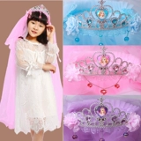 Детский ободок, вуаль принцессы, аксессуар для волос, из фатина, подарок на день рождения