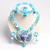 Детское ожерелье, подарочная коробка, комплект, браслет, клипсы, аксессуар для принцессы, кольцо, подарок на день рождения