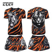 Professional Fighting Tiger Coach Set To Do Training Suit MMA Fitness Suit Speed Dry Pulpit Sports Short Sleeve Shorts T-Shirt
