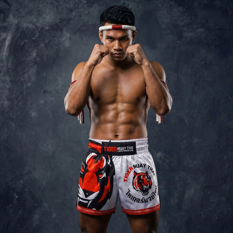 Ufc Thai Tiger Fitness Competition Elastic Quick-Drying Mma Men's and Women's Fighting Sports Training Muay Thai Boxing Shorts