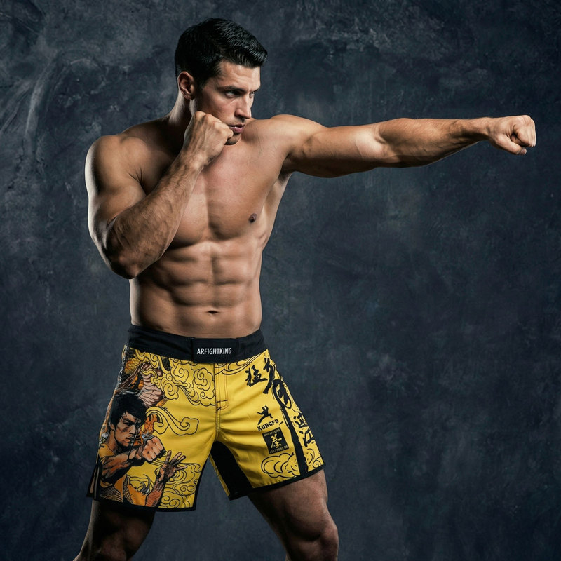 Mma Fighting Bruce Lee Martial Arts Men's Training Muay Thai Boxing Ufc Kickboxing Shorts Wear-Resistant Quick-Drying Fitness Running